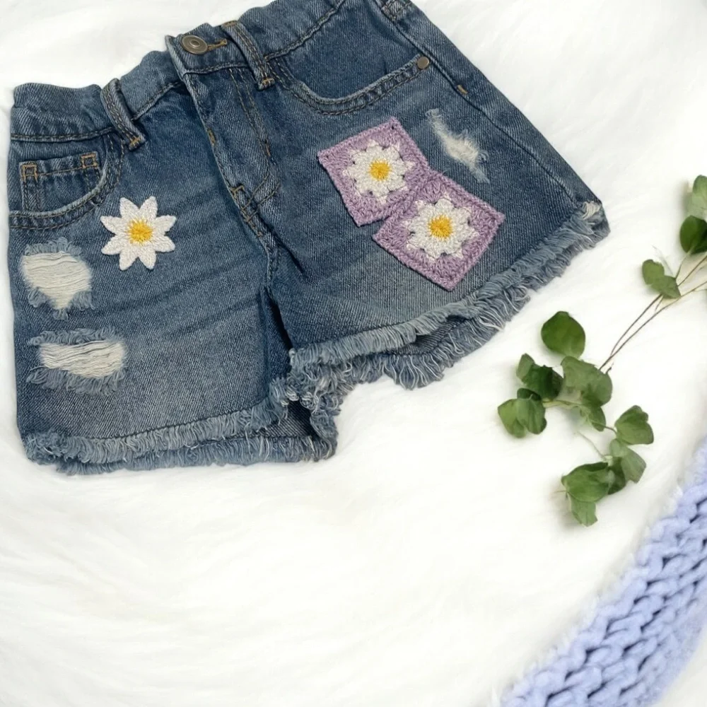 The Children’s Place and Wonder Nation  Denim and White Girls Shorts Set